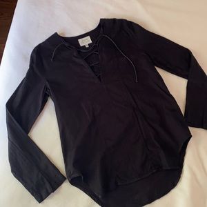 Maguire black long sleeve lace up top- Sz XS